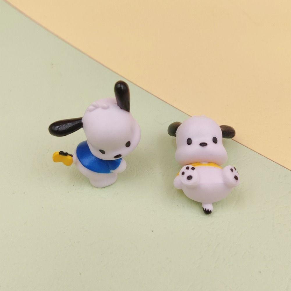 Lanfy Pochacco Action Figure Jepang Anak Hadiah Dekorasi Mobil Anime Figure Mainan Anime Peripheral Collection Hadiah Dekorasi Kue Gambar Kartun Anjing Anime