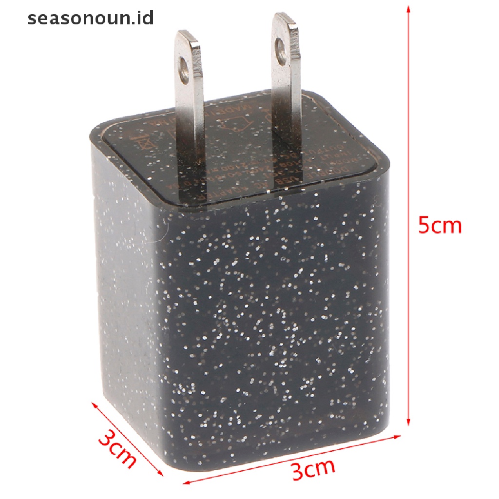 Seasonoun Color 2port USB Output 5V Colokan Charger Dinding Travel Power Adapter Telepon.