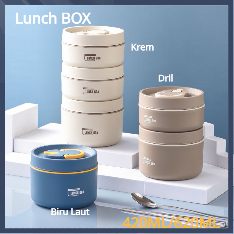 【COD】Kotak Makan Siang Bento Portabel Stainless Steel Insulated Lunch Box Sealed Food Box Small School Picnic Box