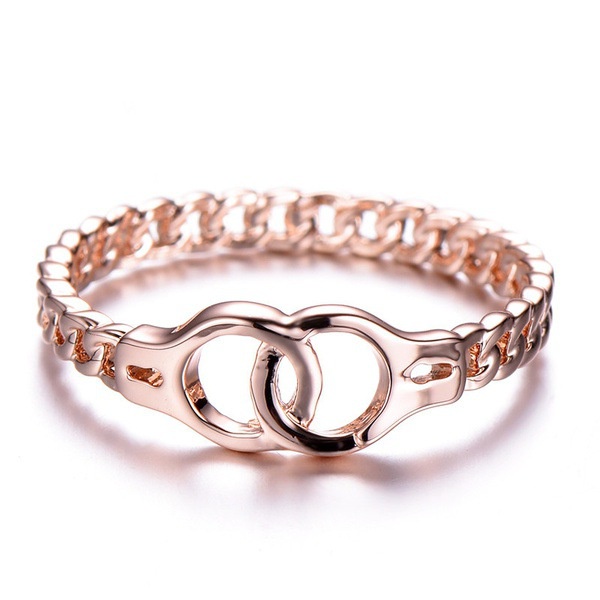 Goldkingdom Aksesoris Perhiasan Fashion Ready Stock Kreatif Borgol Cincin Berlapis Rose Gold Female Ring