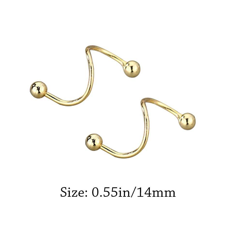 Nanas 5pasang Anting Tindik Cincin Bibir Spiral Helix