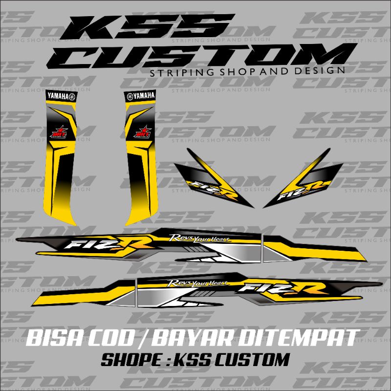 cod striping fiz-r custom variasi road race - striping fiz r biru - striping f1zr variasi - stiker m