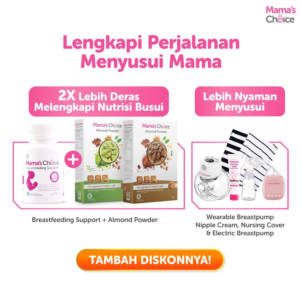 ASI BOOSTER | Mama's Choice Breastfeeding Support (30 Kapsul) | Pelancaran ASI Natural, Terdaftar BPOM, Halal MUI