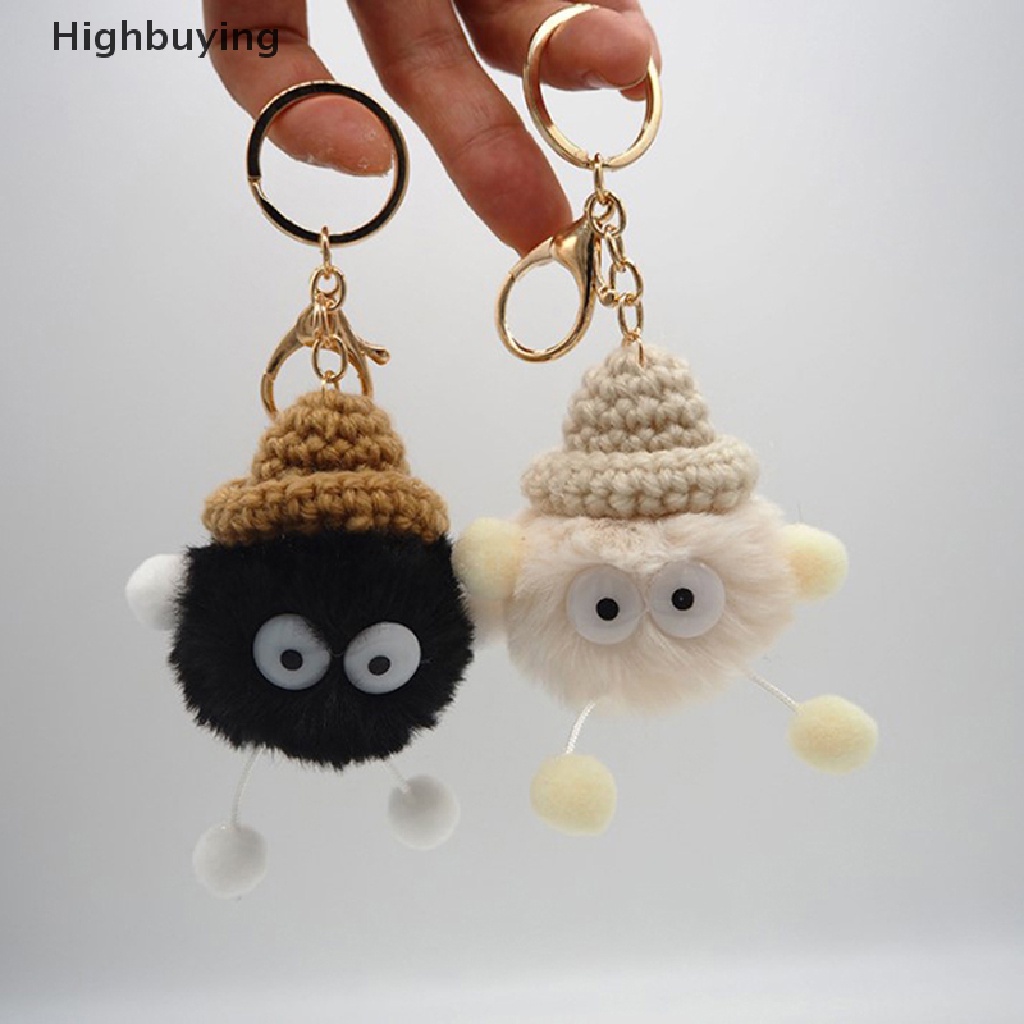 Hbid Anime Totoro Gantungan Kunci Mewah Llaveros Mujer Kelinci Palsu Bola Bulu Pompom Key Rings Wanita Gadis Tas Cars Key Buckle Perhiasan Hadiah Glory