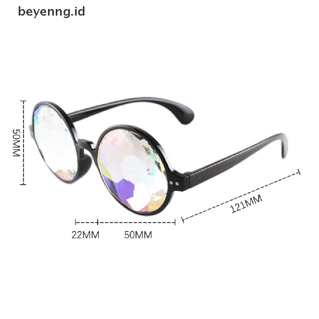 Beyen Kacamata Kaleidoskop Bingkai Bulat Fashion Cute Round Frame Mosaic Sunglasses ID