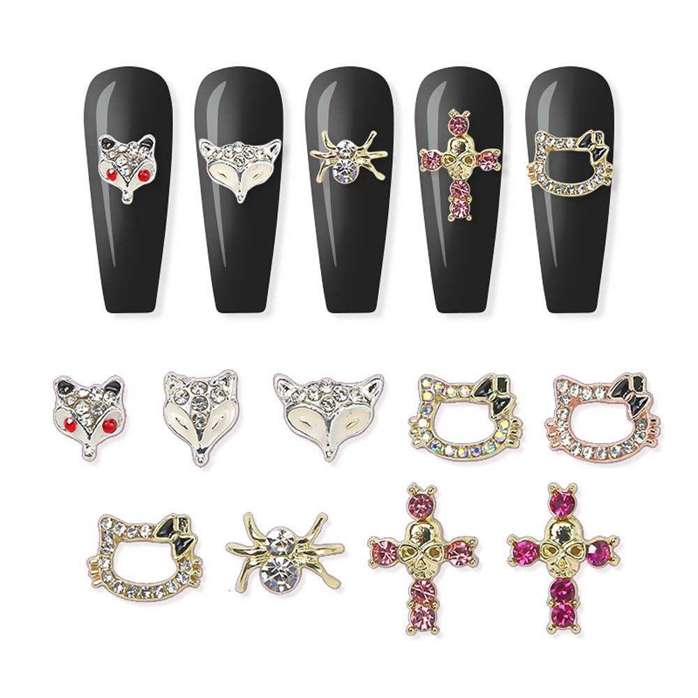 Mxbeauty Kuku Rhinestones Nail Charms Alloy Rhinestones Cleopatra The Pharaoh Kitty Kucing Manicure Aksesoris Virgin Mary 3D Nail Art Drills