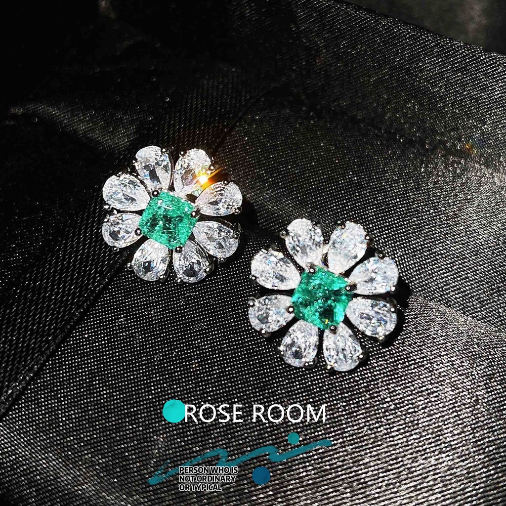 Goldkingdom Aksesoris Perhiasan Fashion Ready Stock Couture Jewelry Design Langit Alami Topaz Biru Berlian Bertabur Telinga Wanita Studs