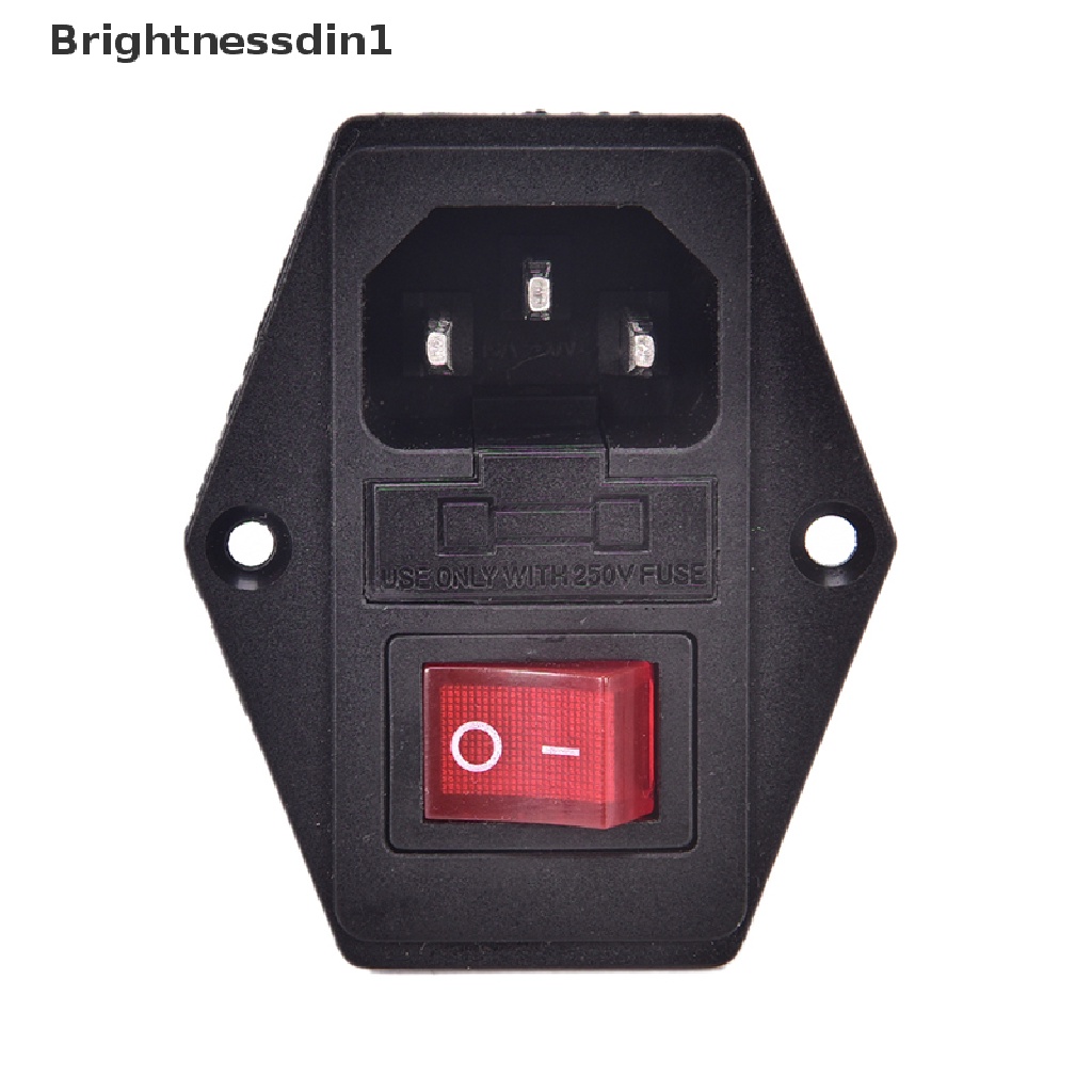 [Brightnessdin1] Baru 3Pin AC Inlet Male Plug Power Socket Dengan Saklar Sekring 10A 250V 3Pin Soket Power Plug Male Inlet AC 3Pin Baru Dengan Saklar Sekring 10A 250V 3Pin Ac 3pin Baru In