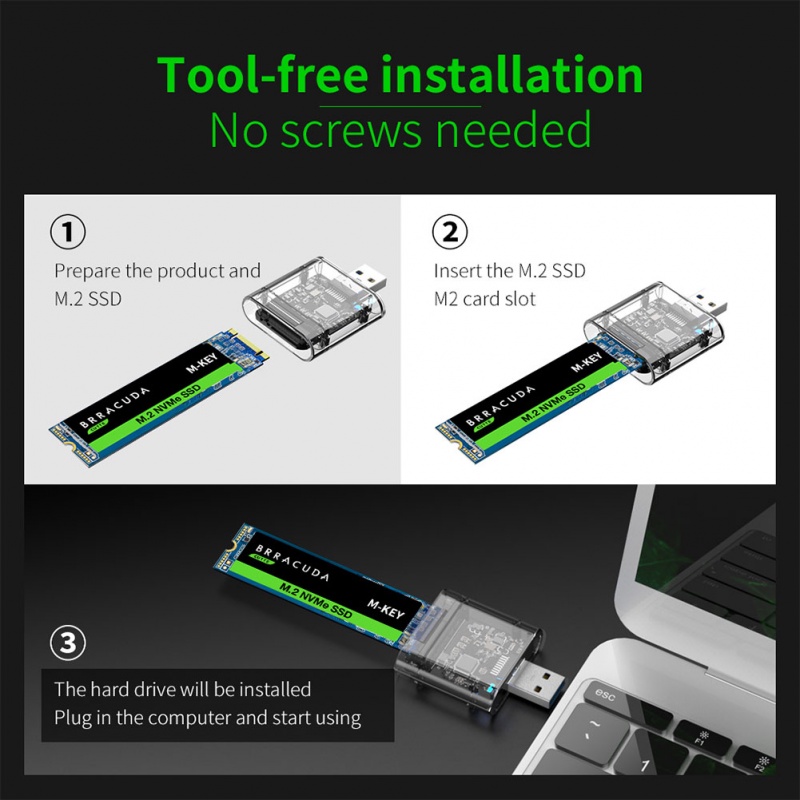 M2 SSD Case M.2 Ke USB 3.0 Gen1 5Gbps Kandang SSD High-speed Untuk SATA M.2 NGFF Ssd2242 2260 2280mm Aksesoris Adaptor Kartu