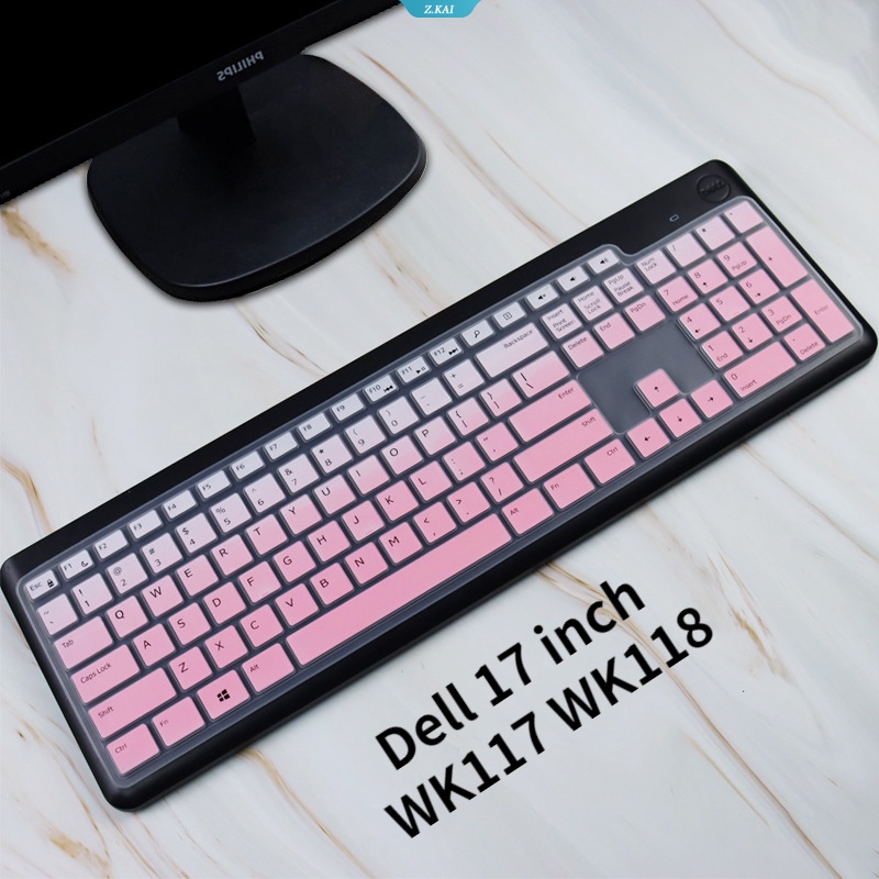 Dell 17inch WK117 WK118 Pelindung Keyboard Cover Pelindung Kulit Komputer Desktop Film Pelindung Keyboard Komputer Tahan Debu Berkualitas [ZK]