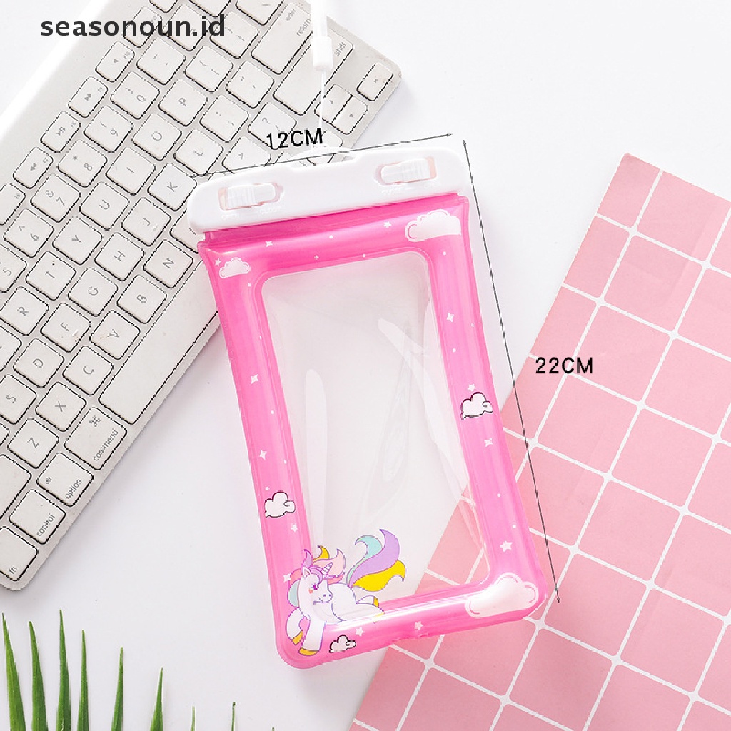 Seasonoun Tas Tahan Air Untuk Ponsel Disegel Floag Inflatable Airbag Touch Screen Tas Renang Untuk Penggunaan Pantai Surfing Diving Outdoor.