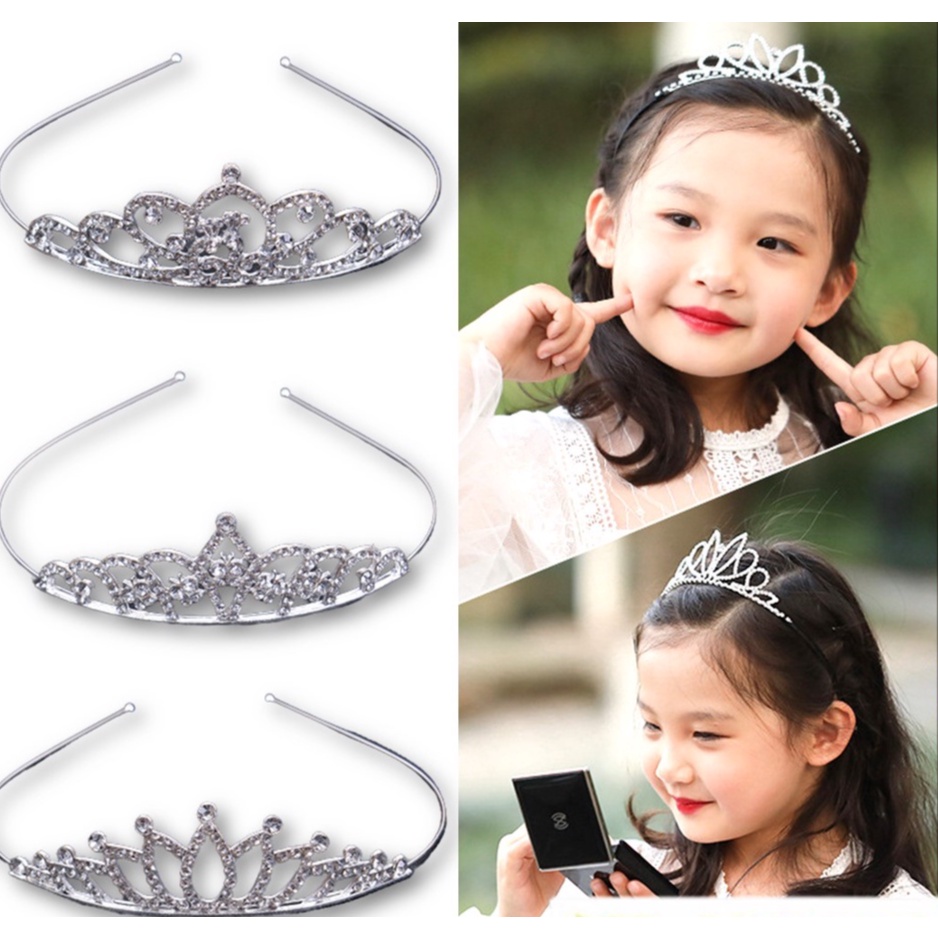 Bando Mahkota Wanita Crown Berlian Women Jewelry Bando Anak Dengan Mutiara Aksesoris Rambut Ala Princes Murah Import