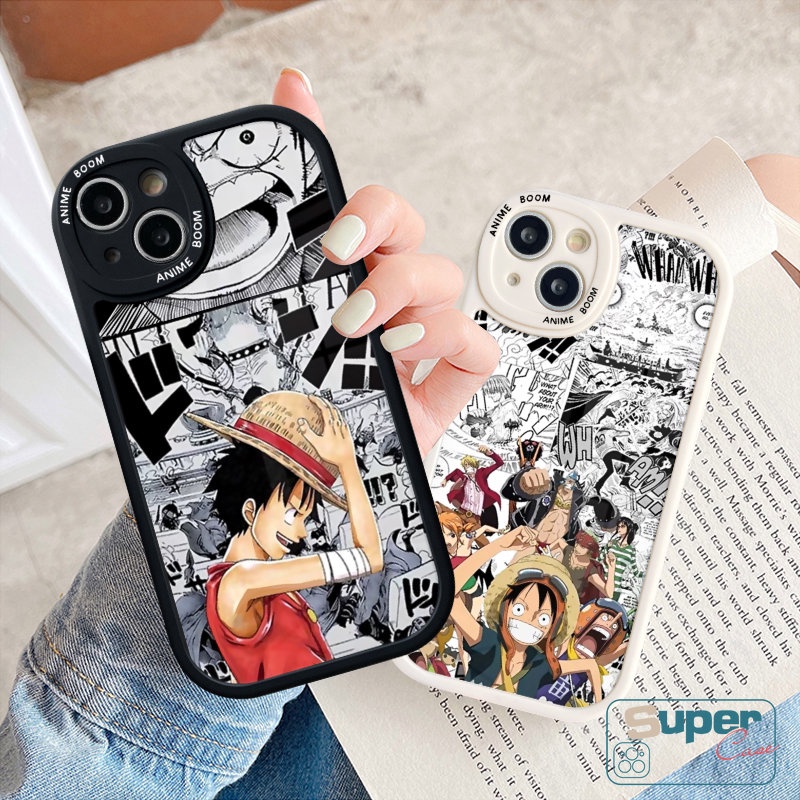 Casing Luffy Trendy Oppo A57 A17K A15 A16 A17 A54 A95 A78 A58 A5 A5s A12 A9 A77s A7 A96 A74 A76 A55 A3S A16K A31 A16E A53 A92 A1K Reno 8T 5F 5 7 8 Anime Kartun One Piece Sarung Soft Case