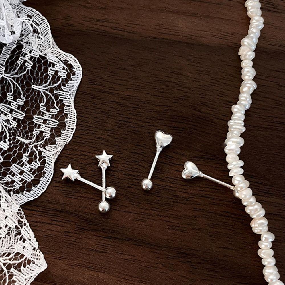 Agustinina Anting Pejantan Sederhana Kepribadian Pesta Cinta Hati Desain Fashion Tanda Kutipan Bintang Temperamen Geometris Telinga Tulang Kuku