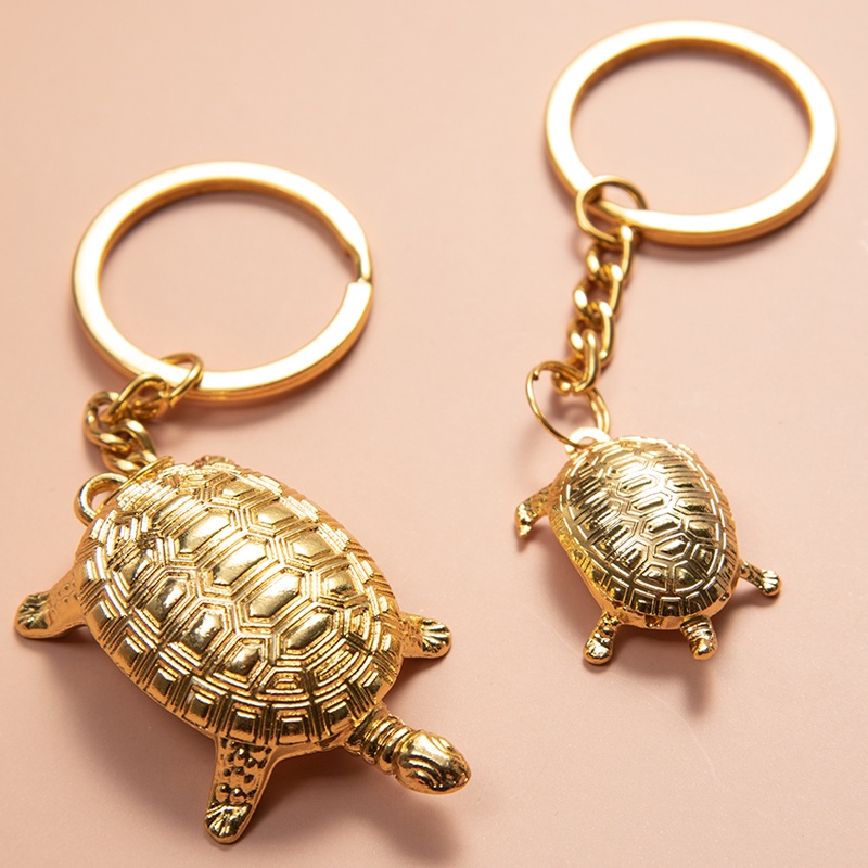 [HOT Sale] Gantungan Kunci Populer Klasik Kreatif Pria Keychain Gantungan Kunci Aksesoris Untuk Mobil Keyring, Tas Jepang Sensoji Temple Beruntung Emas Turtle Keychain Dekorasi Liontin Wanita