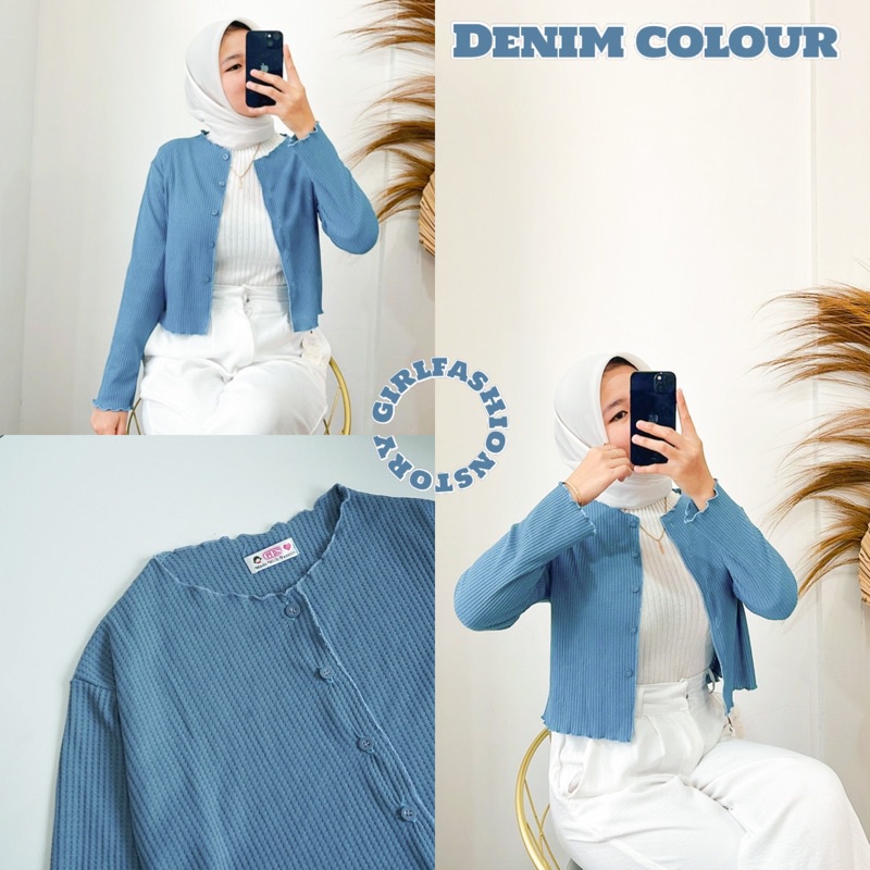 BEFAST - ZFS OOTD WANITA CARDIGAN NESA / PASTELI CROP KRIWIL CARDIGAN / Outer Crop Wanita Keluaran Terbaru / Outfit Wanita Hijab Style Kekinian / Pakaian Casual Wanita Remaja / Cardigan Polos Crop Trendy / Fashion Remaja ABG Ala style Korean / Terlaris