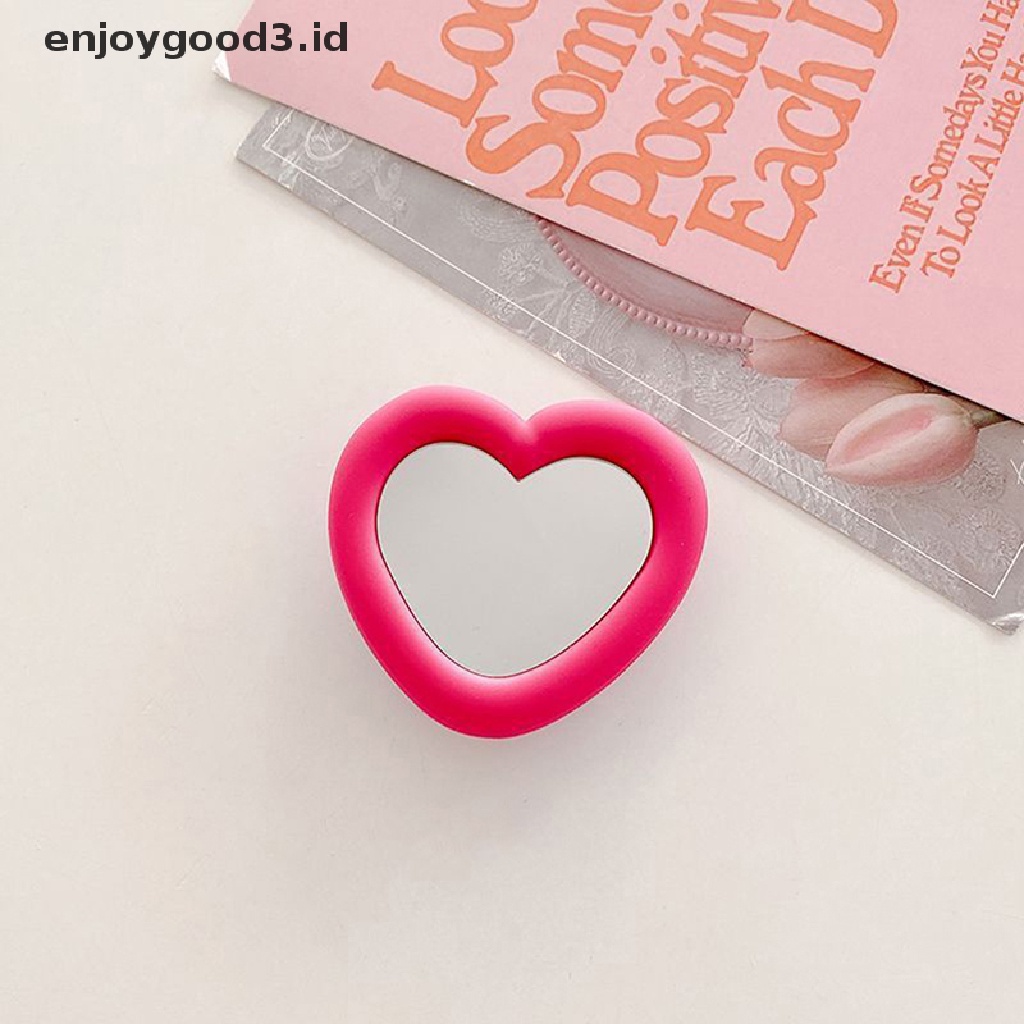 [Rready Stock] Ins Korea Lucu Cinta Hati Cermin Malas Griptok Untuk iPhone 14pro Silikon Phone Holder Ring Support Stand Grip Tok Hadiah (ID)