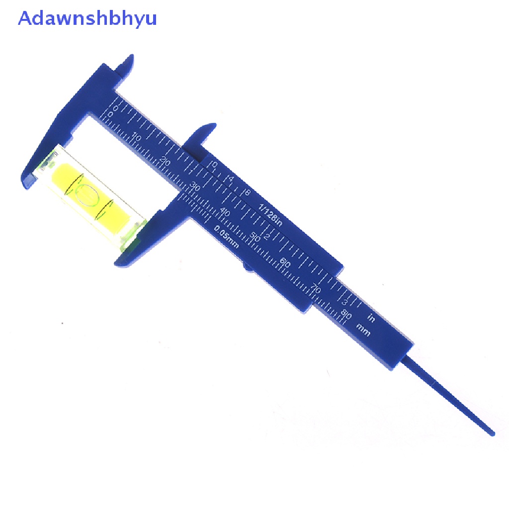 Adhyu 1pc Mini sliding vernier caliper Plastik Ukur Penggaris gauge double scale 80mm ID
