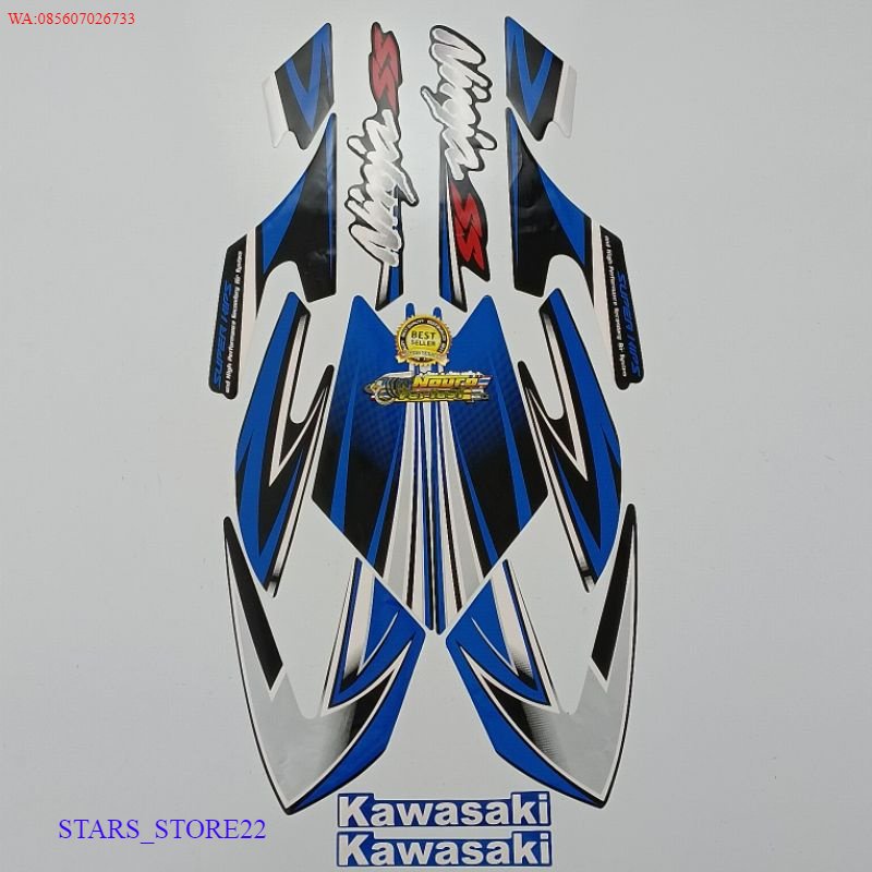 (ORI) striping kawasaki ninja ss 2010 biru list body standar KUALITAS ORIGINAL PABRIK