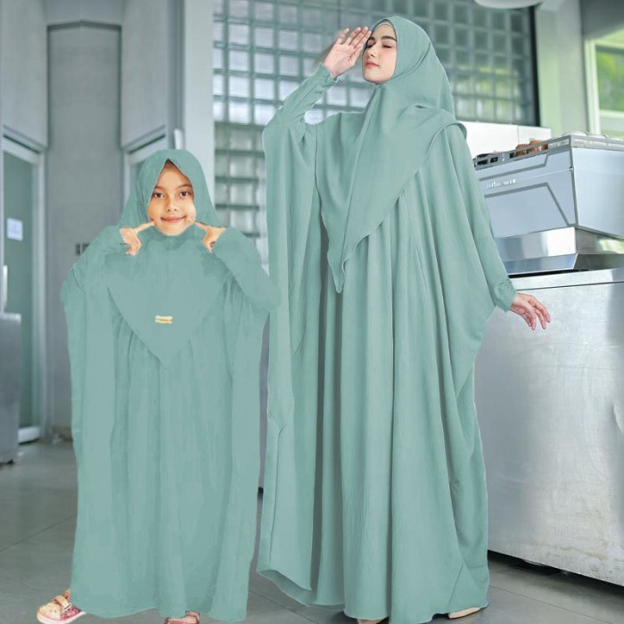 HUMASYARI - Abaya Kaftan Zulaikha Kids Set Khimar With Mom Abaya Anak️ Design eksklusif by Humasyari