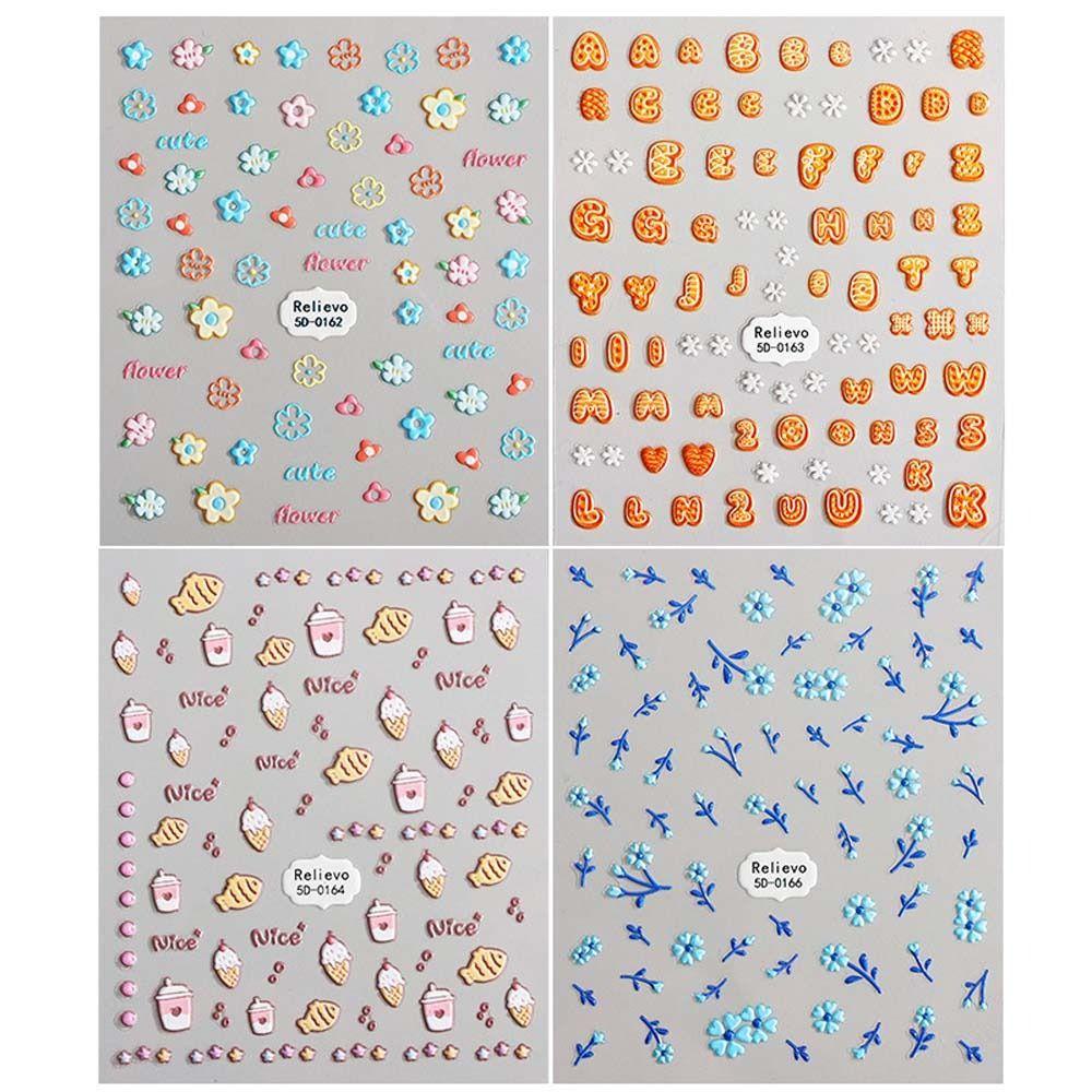 Agustina Kartun Stiker Kuku Wanita Korea Kelinci Cinta Hati Hewan Manikur Aksesoris Nail Art Dekorasi