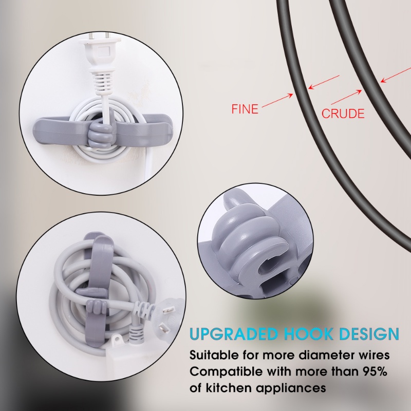 [Harga Grosir] Self-adhesive Item Fixing Holder Peralatan Plug Kawat Klip Jempol Hemat Ruang Silikon Penyimpanan Kait Kalung Kunci Topi Rak Gantung Invisible Power Cord Winder