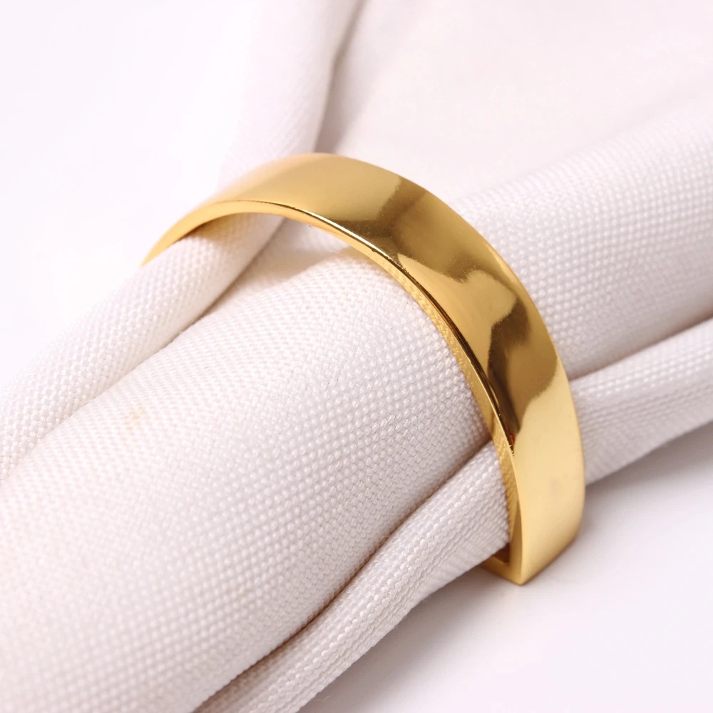 Gesper Serbet Setengah Lingkaran Logam/Western Restaurant Buckle Napkin Ring Dekorasi Meja