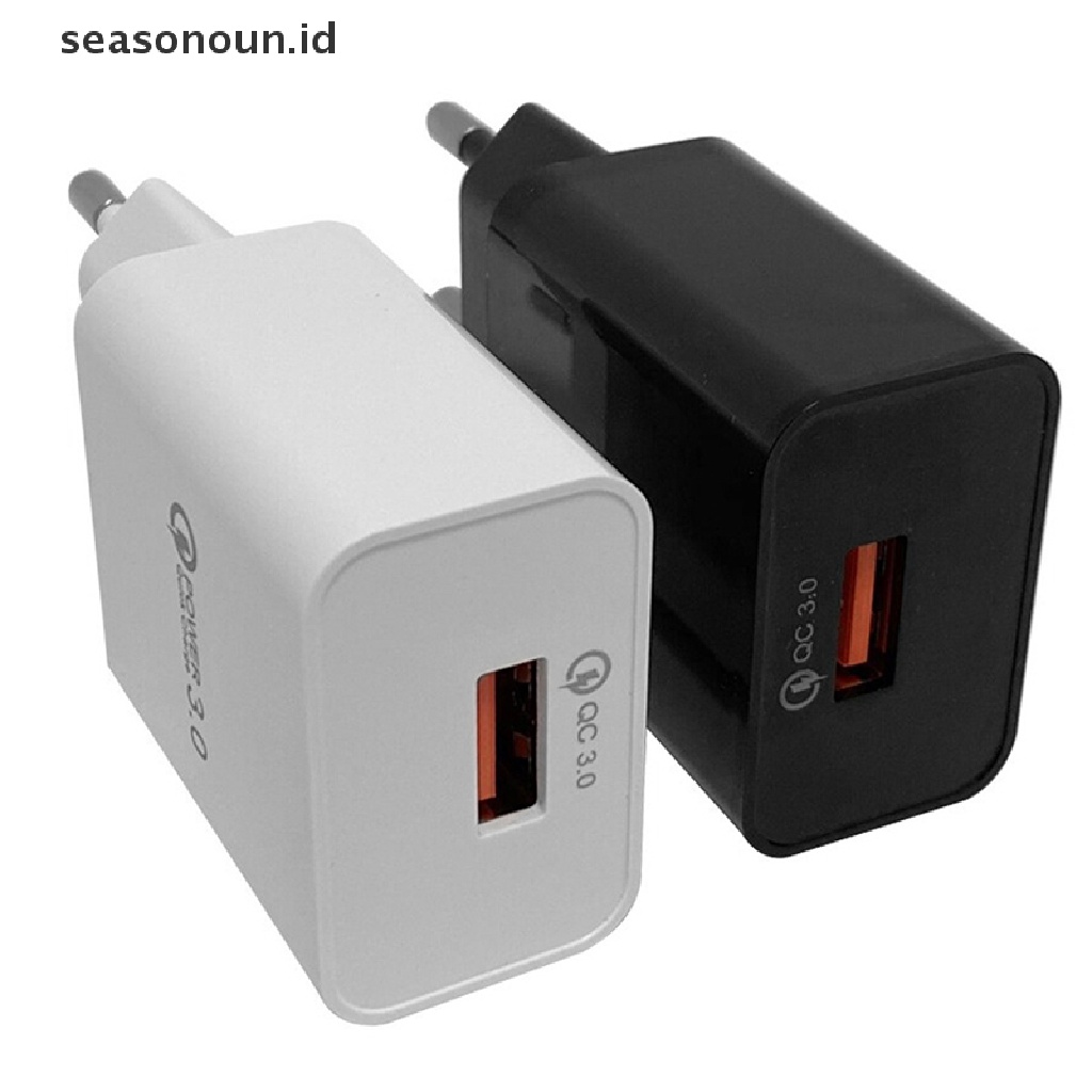 Seasonoun 5V 1A Handphone Quick Charger Plug EU Plug Adaptor Daya Alat Tato Konversi Plug Data EU Fast USB Charge Adapter.