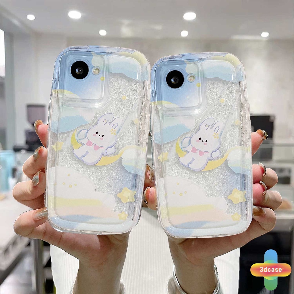 Soft Case Realme C15 C21 C11 2021 C21Y C30 C30S C31 C33 C35 C25 C20 C3 C12 C2 C25S 10 5S 5 5i 9i C17 7i C1 C25Y C2 C3i 6i C20A  Narzo 20 10 10A 20A 30A 50A 50i Prime A7 A5S A15 A16 A17 A53 A53S A57 A77 Cute Moon Cloud Rabbit Soft Airbag Cover