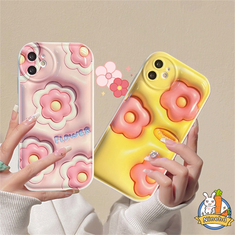 IPHONE Casing Kompatibel Untuk Iphone14 13 12 11 Pro Max X Xr Xs Max8 7 6 6s Plus SE 3D Vision ins Korea Lukisan Minyak Telepon Case Bantal Udara Shockproof Silikon Soft Case Cover Pelindung