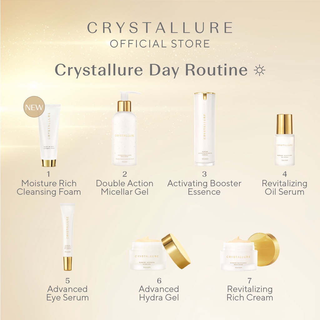 Crystallure by Wardah Moisture Rich Cleansing Foam 100ml - Pembersih wajah anti-aging yang melembabkan