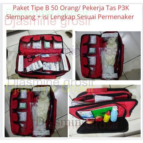 Paket B P3K Tas Emergency Slempang Jinjing Plus dengan Isi Tipe B / P3k K3 First Aid Kit Bag Type B