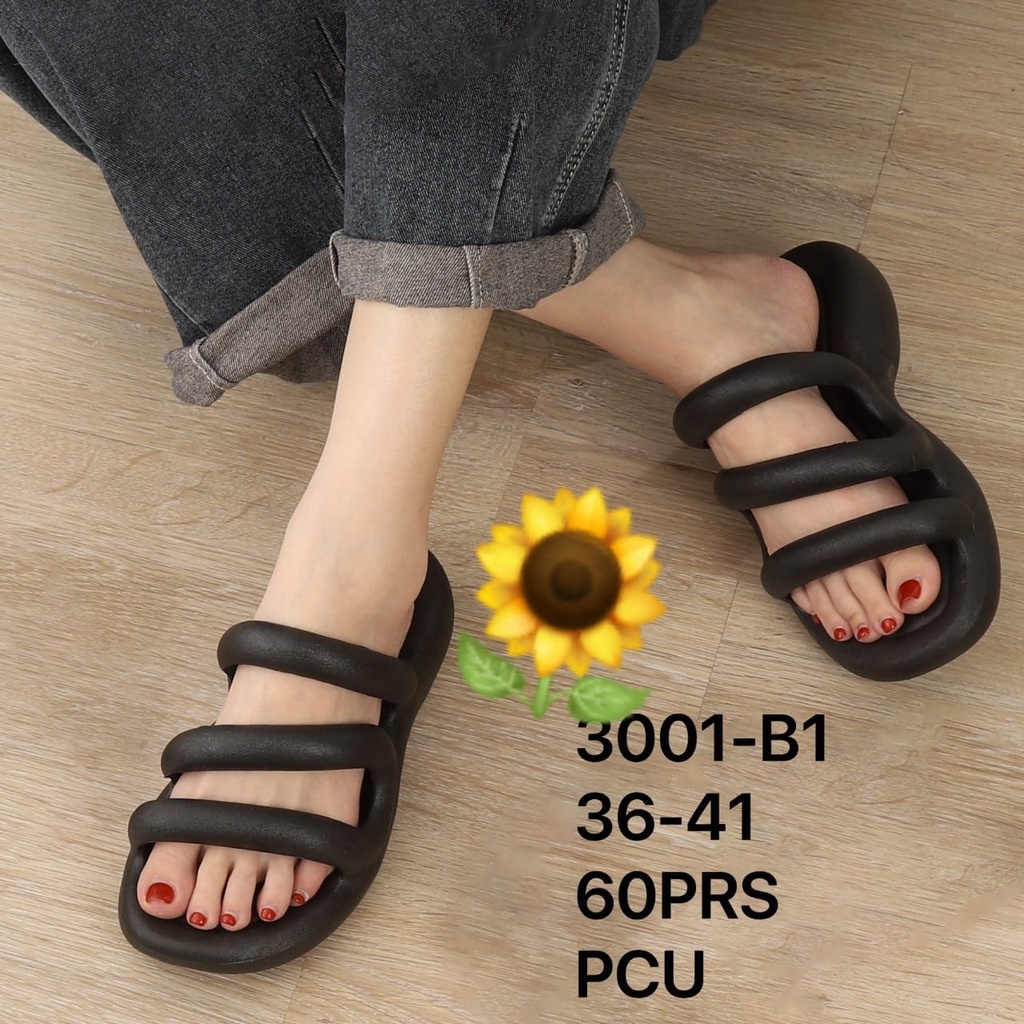 Sandal Karet Jelly Wedges Wanita import Model Terbaru Original Kekinian by AGUNG STYLE Balance 3001-B1