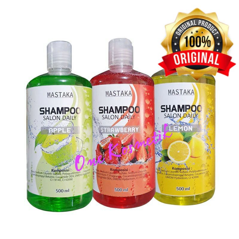 SALON DAILY SHAMPOO MASTAKA 500ML DEWASA &amp; ANAK ANAK  - STRAWBERRY - LEMON - APEL