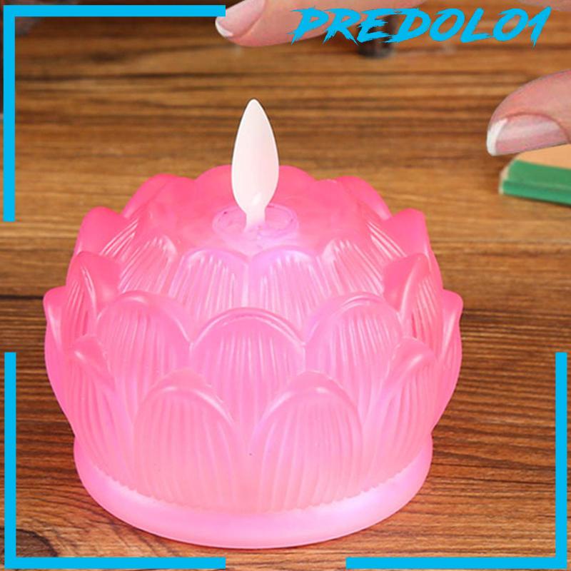 [Predolo1] Lampu Teh LED Lilin Kedip Festival Ibadah Buddha Lotus Lamp Light