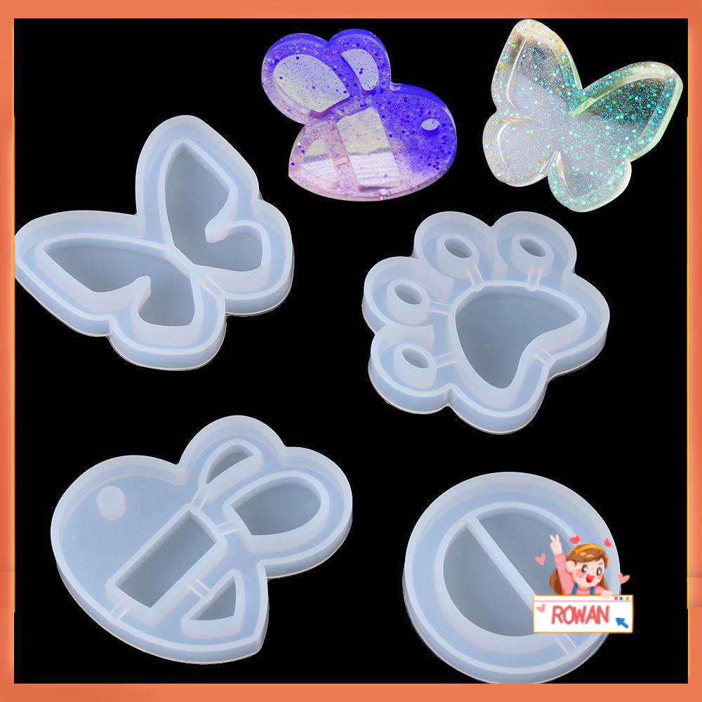 R-flower Shaker Resin Cetakan Kupu-Kupu Membuat Perhiasan Alat Liontin Kristal Gantungan Kunci Cetakan