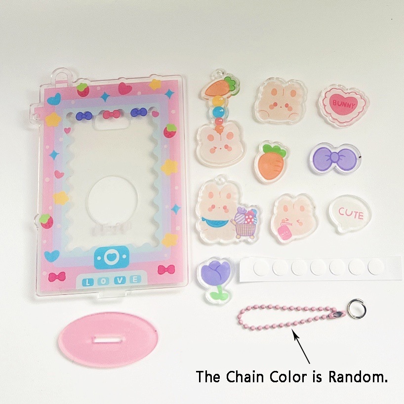 &lt;IN STOCK&gt;Cute Bunny Acrylic Card Holder 3 Inch Photo Frame Holder with Decoration Accessories for Idol Photocard Protective Desk Decor Collection