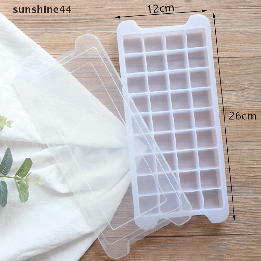 Sunshine 24/36grids Ice Tray Silicone Es Honeycomb Es Batu Kotak Es Krim Dengan Tutup ID