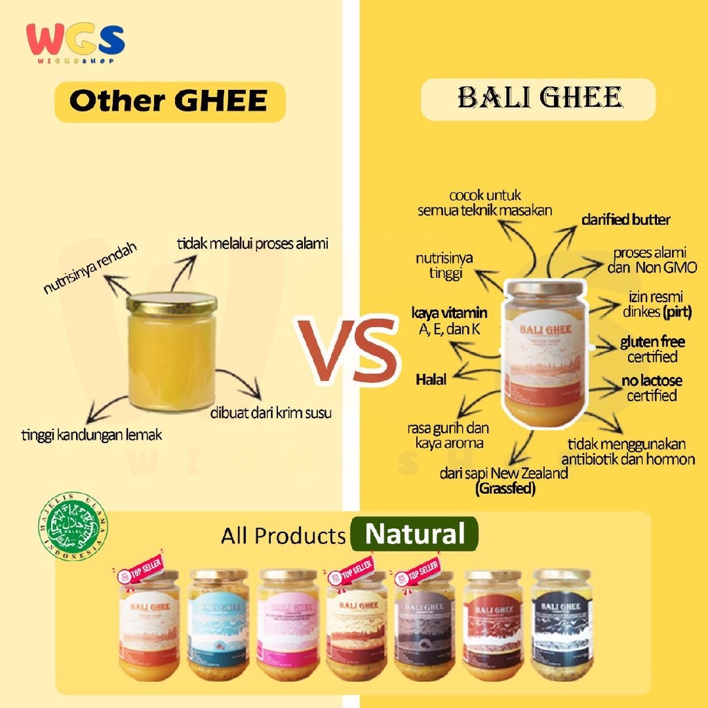 Bali Ghee Clarified Butter Ghee Garlic Herb &amp; Spices Gluten Free 330ml