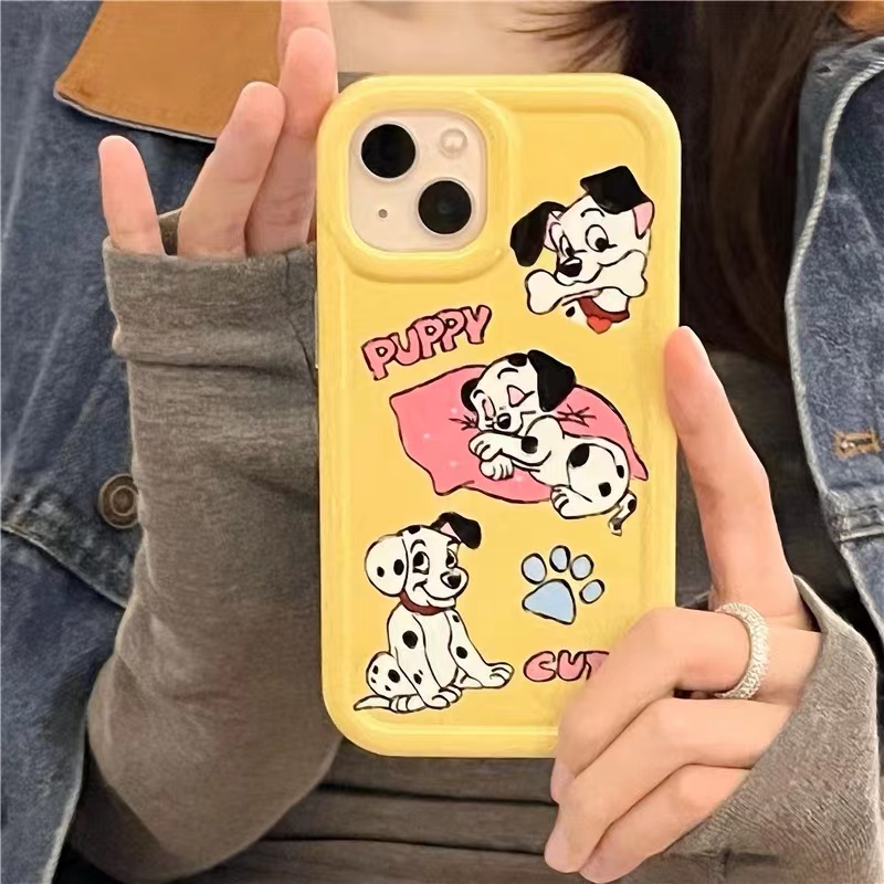 IPHONE Cute Puppy Soft Phone Case Kompatibel Untuk Iphone14 13 11 12 Pro XS Max X Xr7 +8 Plus Casing TPU Silikon Shockproof Cover