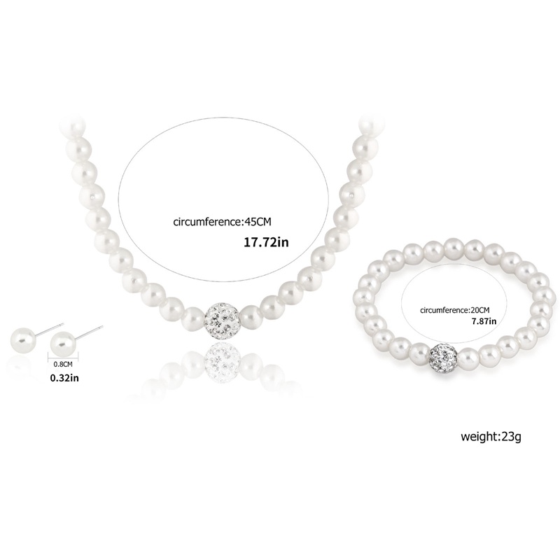 Perhiasan Fashion Mutiara Pernikahan Pengantin Set Perhiasan Kalung Anting Dengan Gelang Wanita Statement Collar Necklace