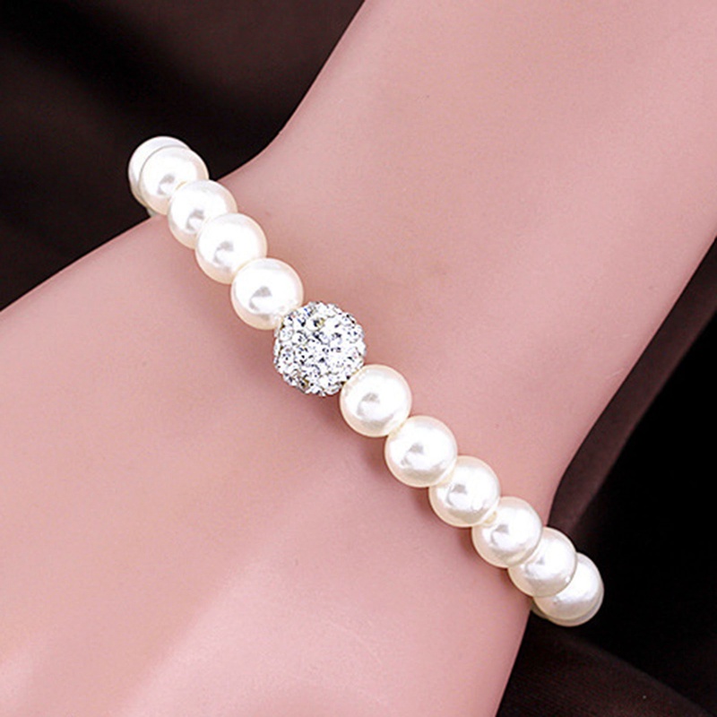 Perhiasan Fashion Mutiara Pernikahan Pengantin Set Perhiasan Kalung Anting Dengan Gelang Wanita Statement Collar Necklace