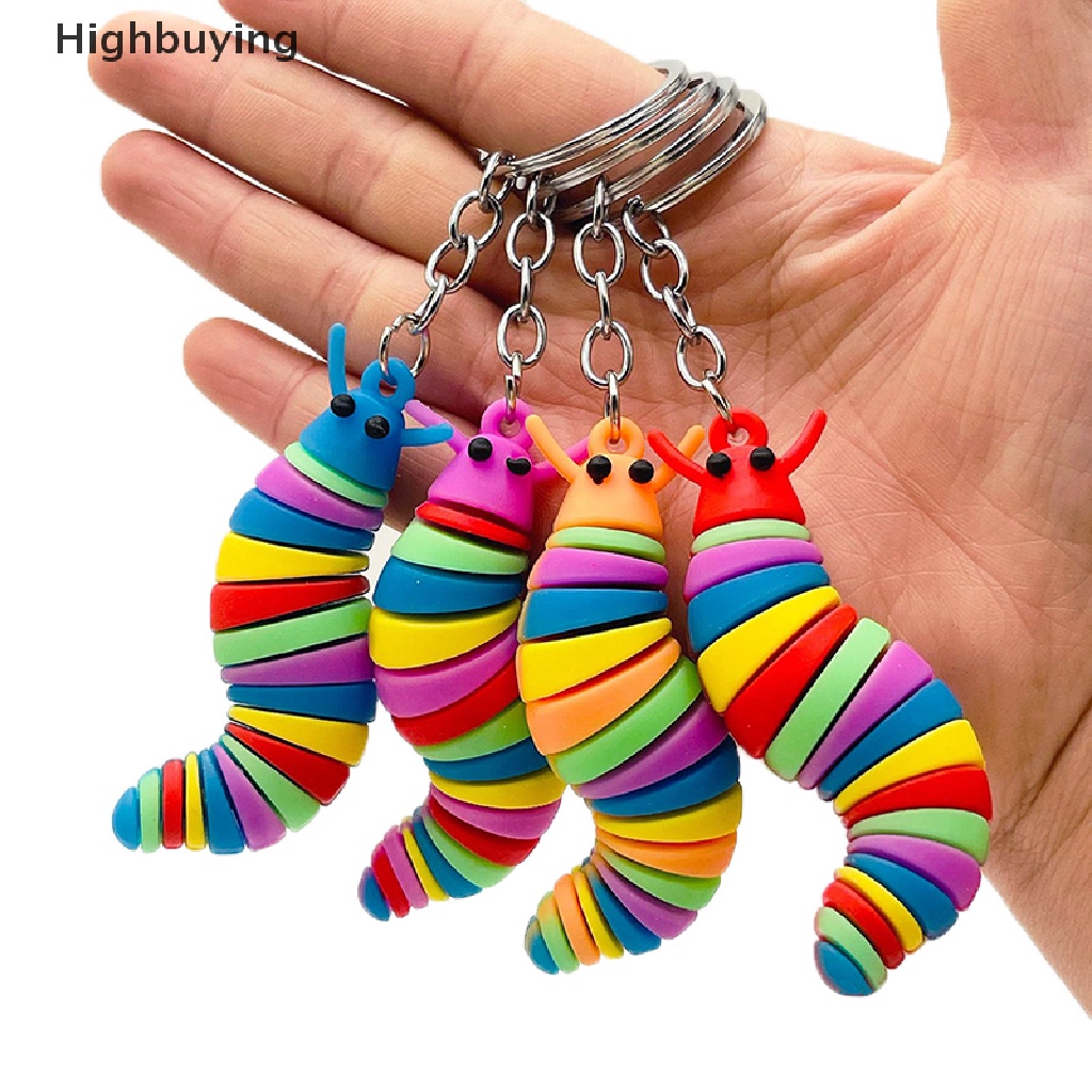 Hbid Mainan Jari Mini Slug Siput Ulat Gantungan Kunci Anak Dewasa Penghilang Stres Anti Kecemasan Pencet Sensory Mainan Lucu Glory