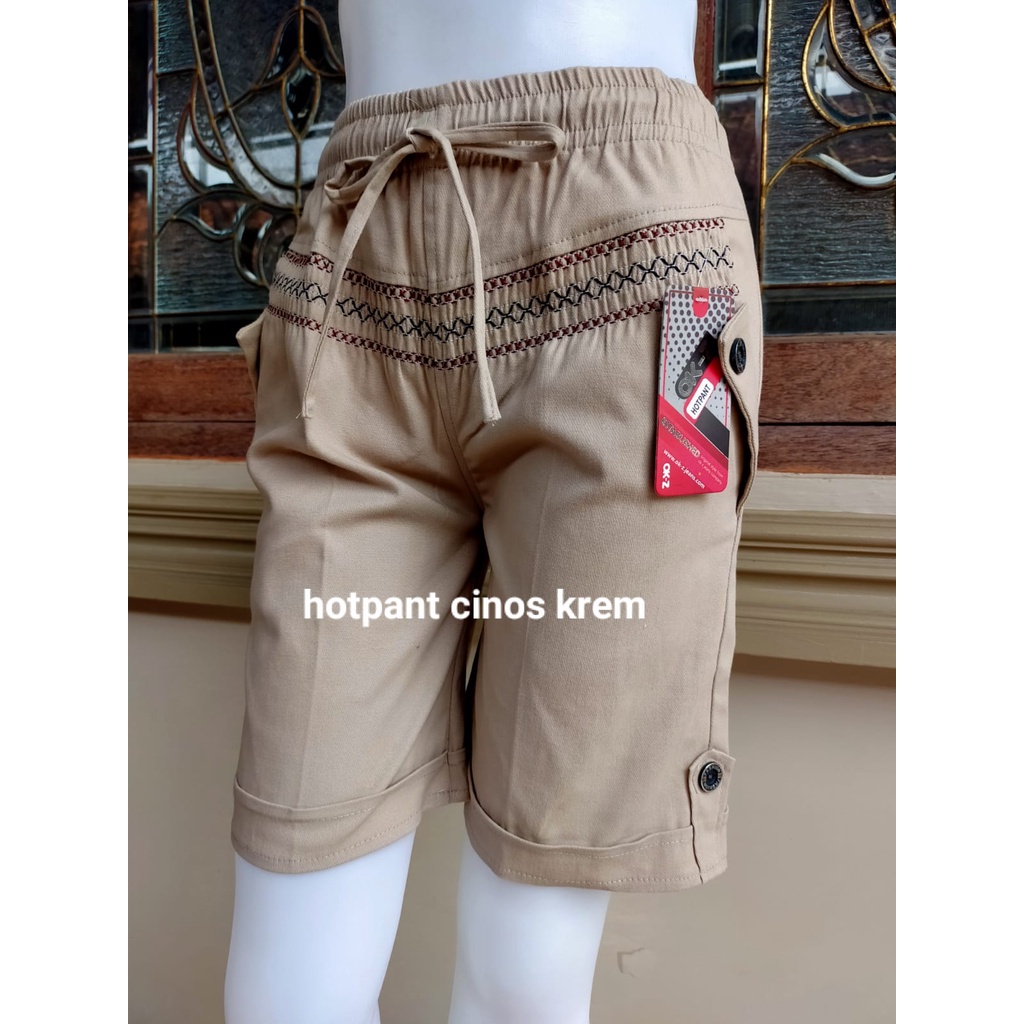 Celana Hotpants Bordir Skoder Bahan Twill Combed Jumbo dan Standart