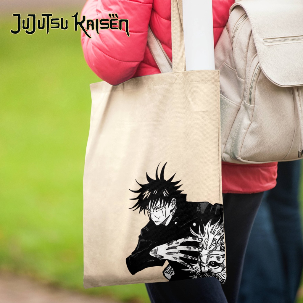 Totebag Anime Jujutsu Kaisen Megumi Tote bag premium Totebag zipper totebag velcro Termurah tote bag resleting