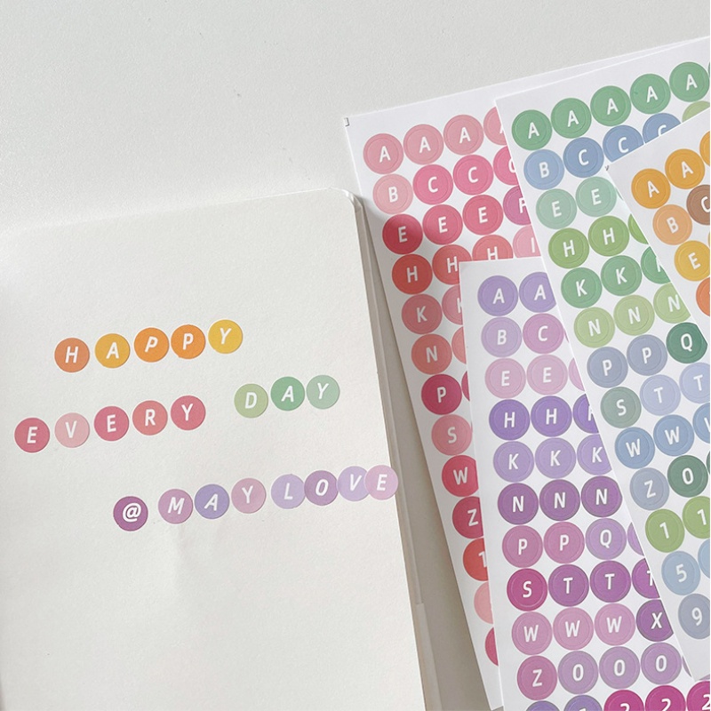 Colorful Angka Huruf Alfabet Stiker/DIY Self-adhesive Scrapbooking Planner Notebook Stiker/Bulat Decal Jurnal Dekorasi