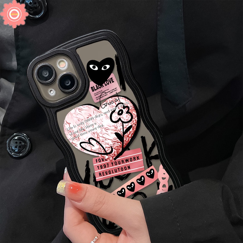 Infinix Smart5 4 6 Plus Hot 11s 10s NFC Note8 12 G96 10Pro 12Pro 12 2023 Hot 10 Lite 10 11 10T 9 8 Main 12 Pro 11s 12i 20 20s Wavy Edge Graffiti Love Heart Comme des Garcons Case/Tempat Bekal Makanan/Wadah Bekal Makanan/Wadah Bekal Makanan