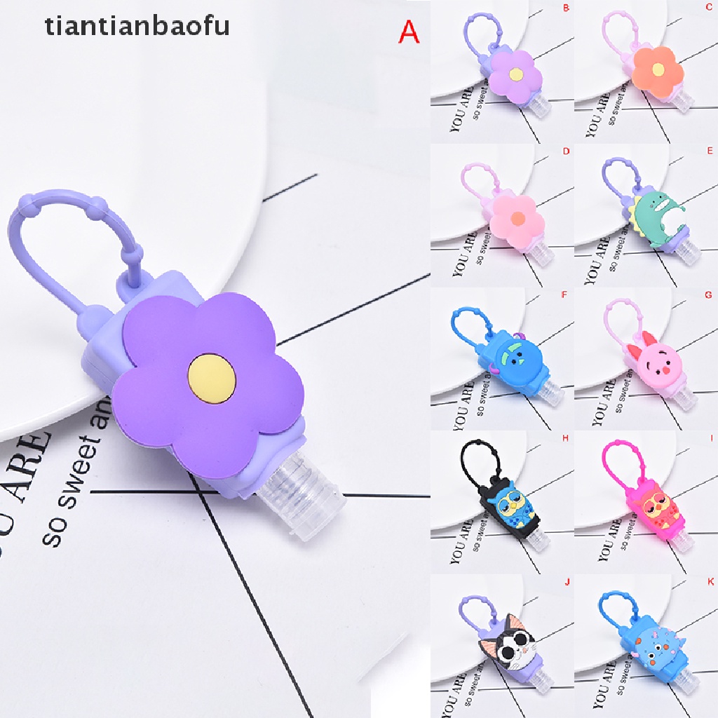 [tiantianbaofu] Lucu Bunga Hewan Silikon Mandi Shower Hand Sanitizer Botol Holder Portable Butik