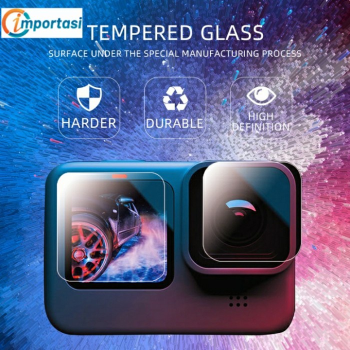 Tempered Glass Gopro Hero 10 LCD &amp; Lens Screen Protector Anti Gores