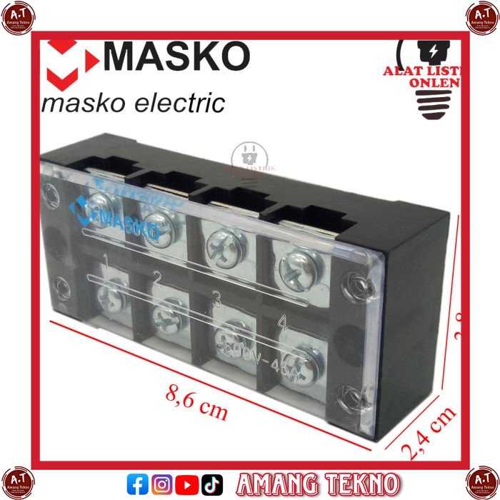 TERMINAL BLOK MASKO / TERMINAL BLOK KRUSTINE / SAMBUNGAN KABEL - TMBK2504 TERMURAH